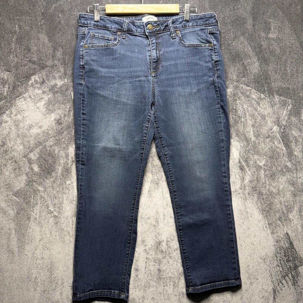 Sonoma Goods For Life Capri Jeans Womens 14 Blue Mid Rise Straight Stretch Denim